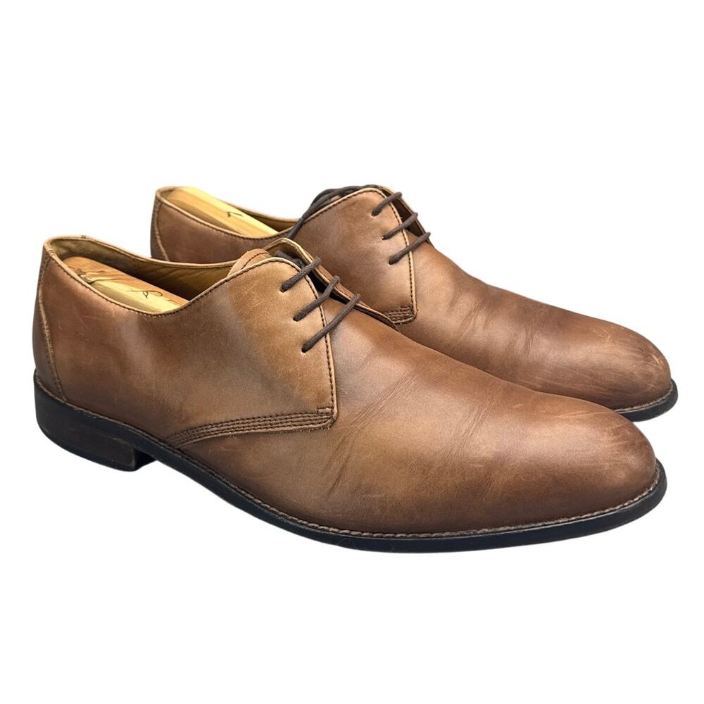 Johnston & Murphy Hartley Brown Leather Dress Derby Oxford Shoe Men 10.5
